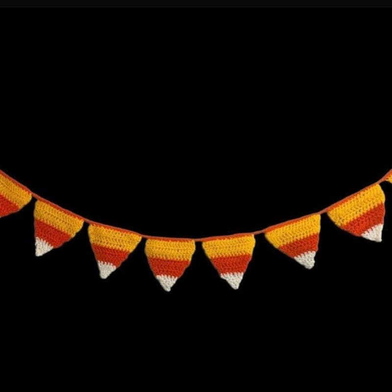 Hand-Knitted Candy Corn Garland