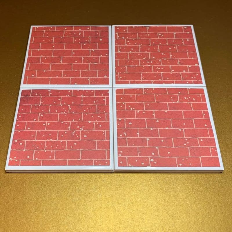 Snowy Brick & Winter Tree Christmas Coasters
