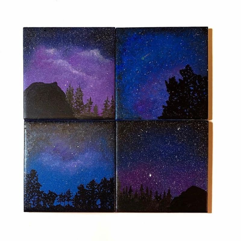 Hand-Painted Night Sky Coasters