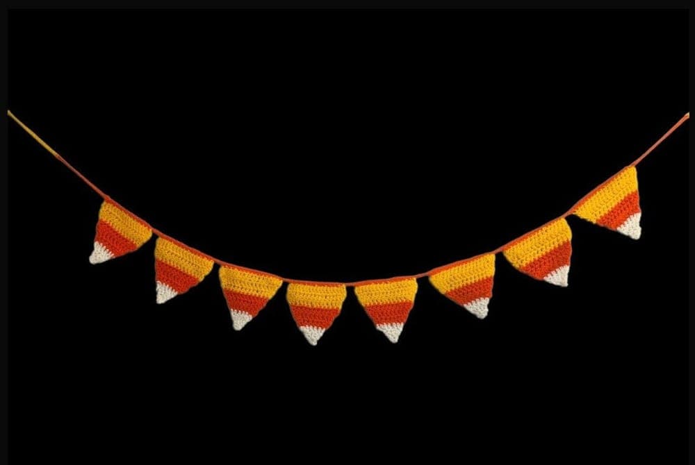Hand-Knitted Candy Corn Garland