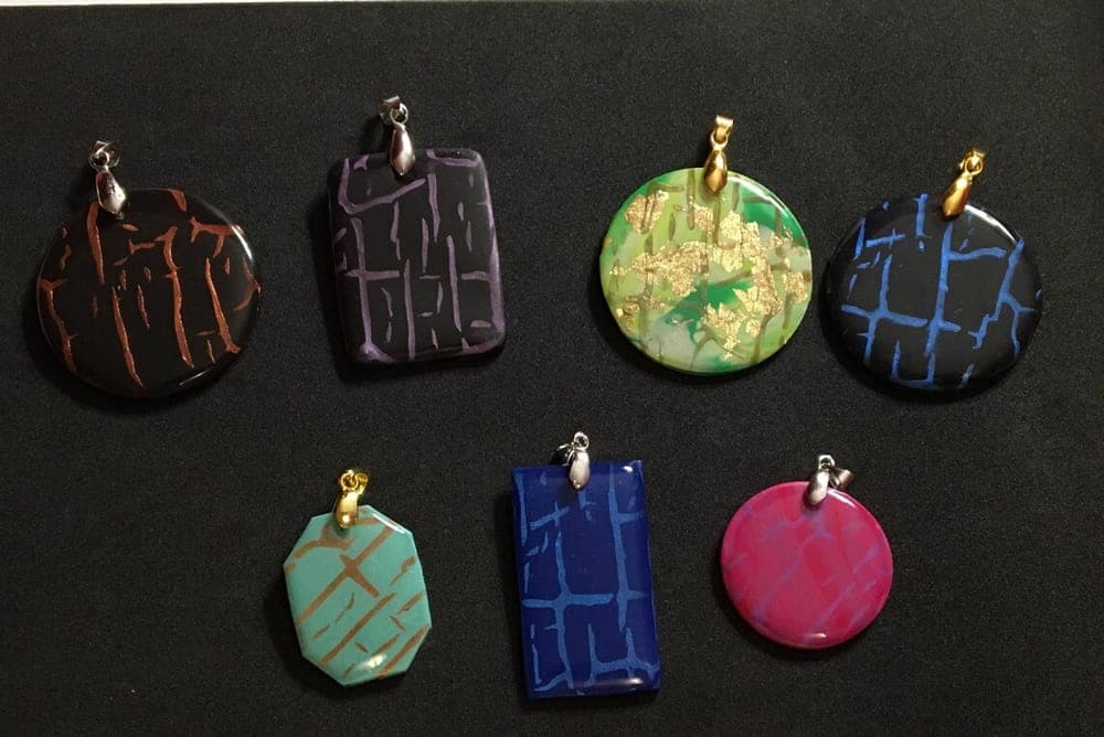 Geometric Clay Pendant Necklace