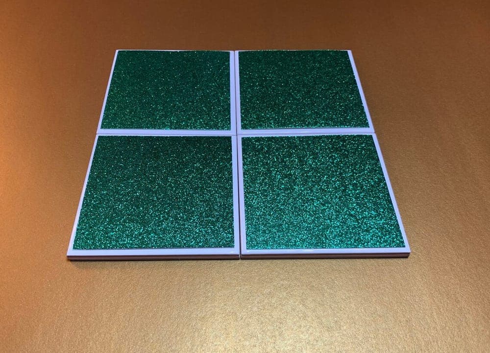 Red & Green Glitter Christmas Coasters