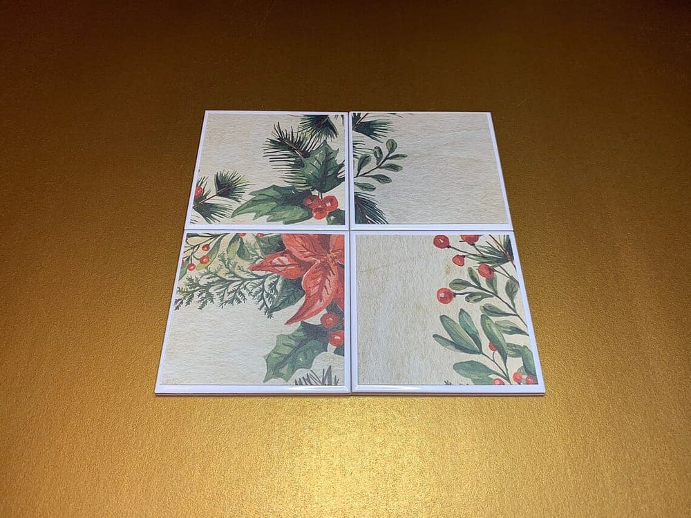 Music Notes & Holly Christmas Coasters