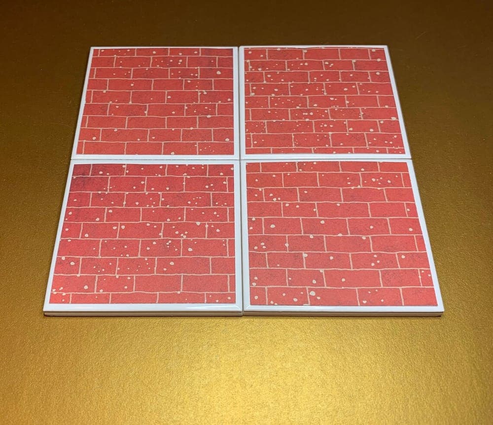 Snowy Brick & Winter Tree Christmas Coasters